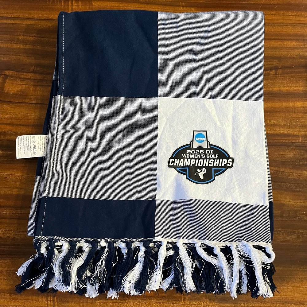 NCAA 2026 DI Womens Golf Championships Throw Blanket Buffalo Check Fringe Cotton
